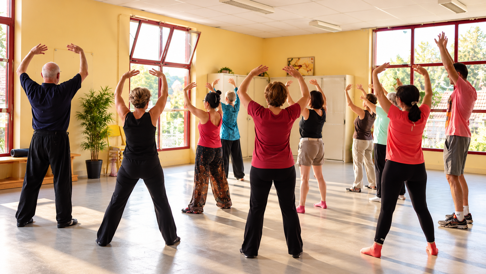 Pratique collective de mouvements de Qi gong